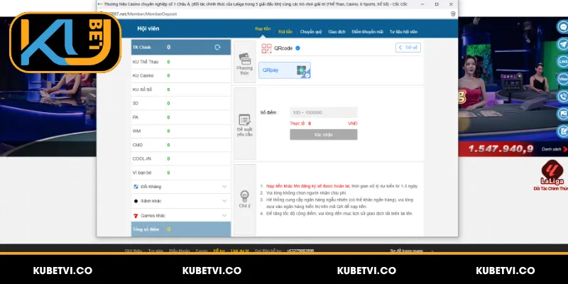 Nạp Tiền Kubet - Đa Dạng Phương Thức, Xử Lý Trong 1 Phút 2 Nạp tiền nhanh chóng qua mã QR (ưu tiên sử dụng)